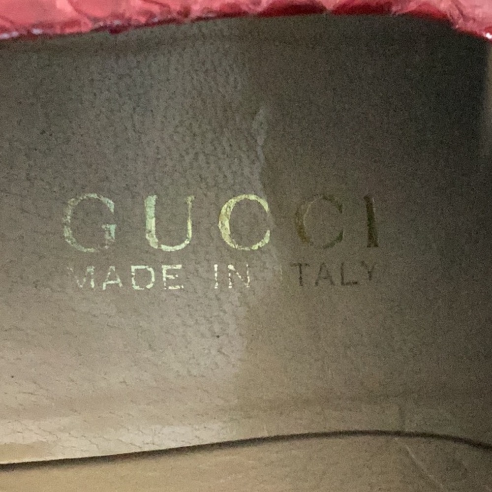 Women’s Gucci Vintage Red Python Leather Horsebit… - image 5